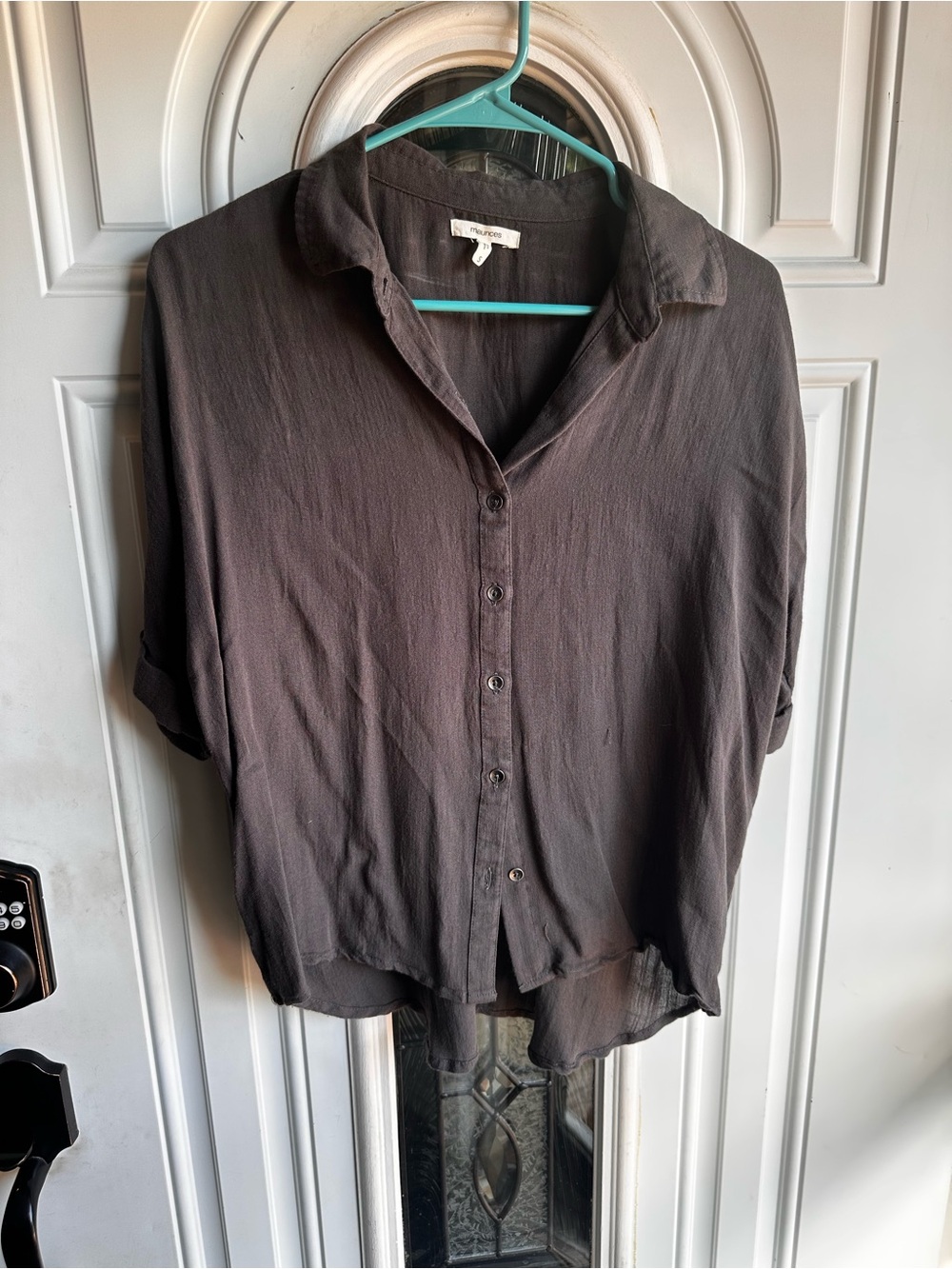Maurices Dark Brown Short-Sleeve Button-Down Shirt